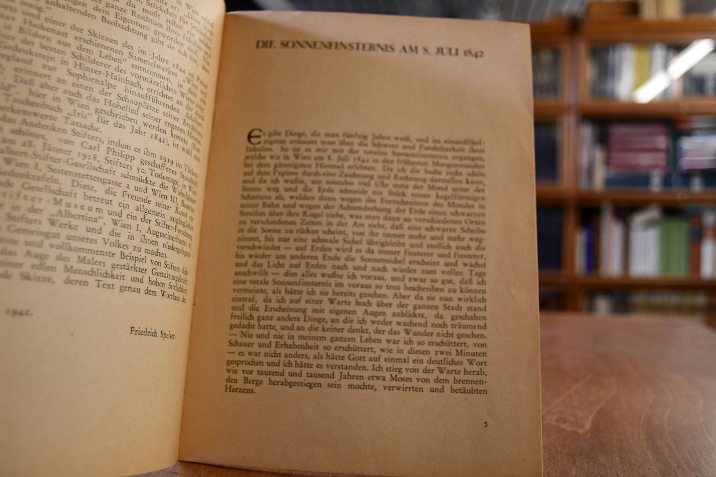 Adalbert Stifters Schilderung der Sonnenfinsternis am 8. Juli 1842.