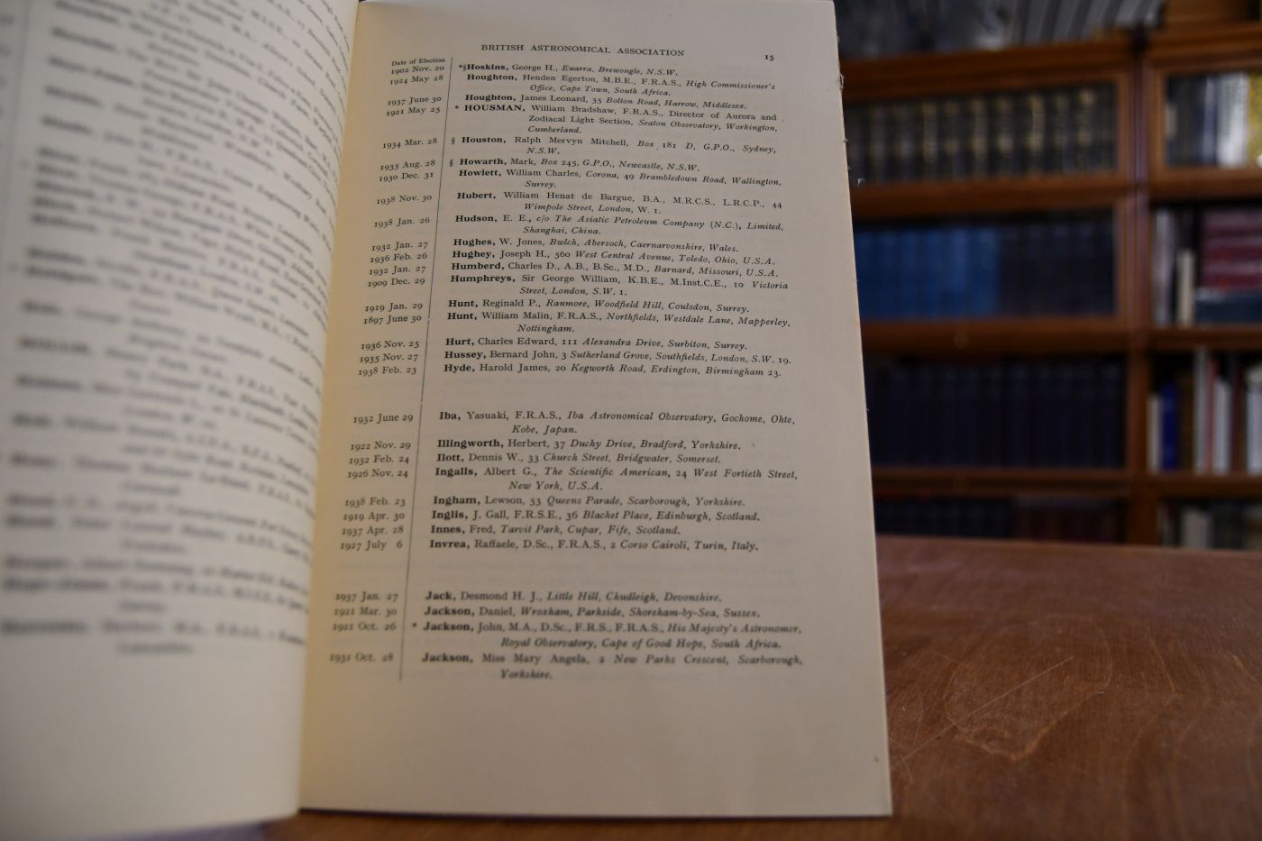 List of Members of the British Astronomical Association 1938 December.