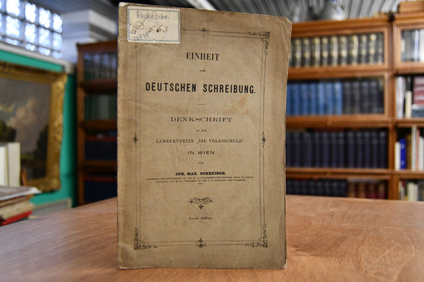 Einheit der Deutschen Schreibung. Denkschrift an den Lehrerverein "Die Volksschule" in Wien.