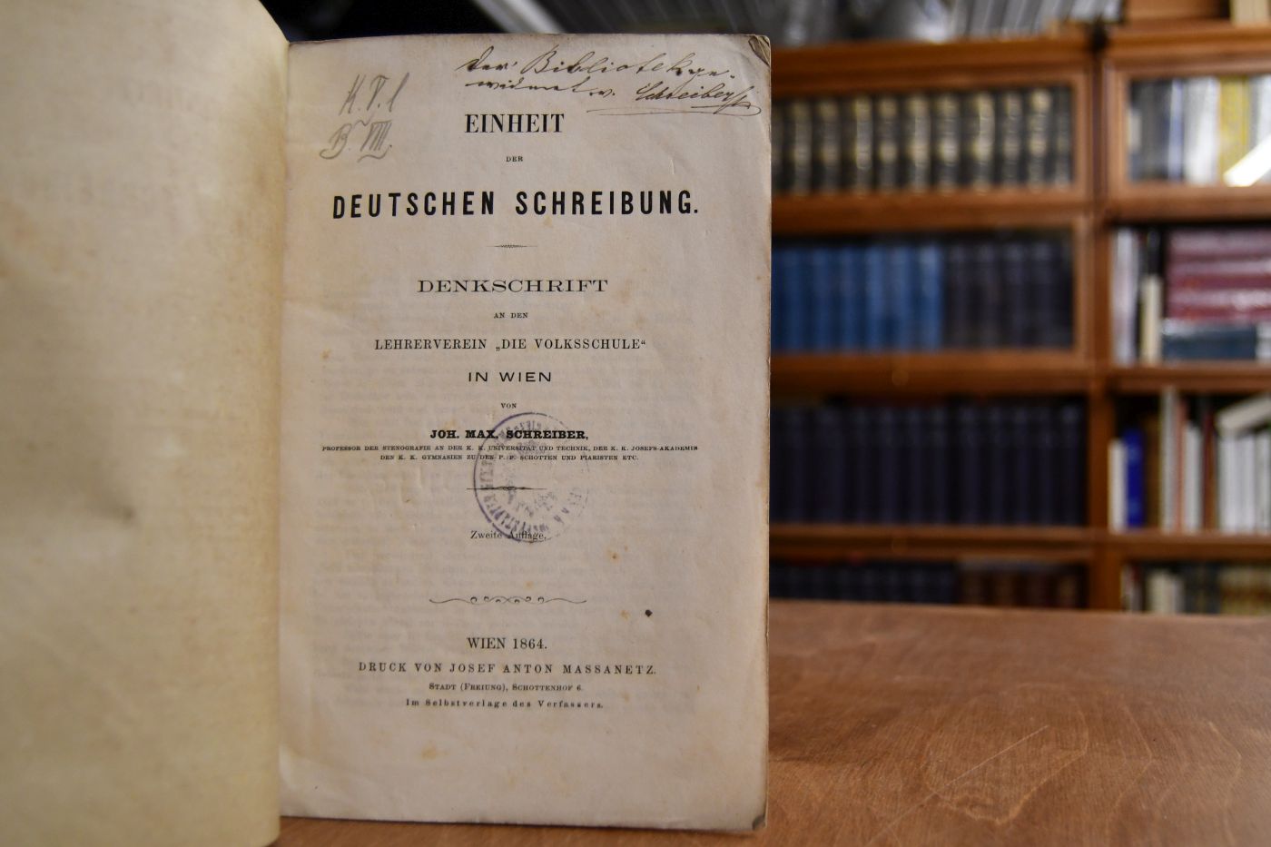 Einheit der Deutschen Schreibung. Denkschrift an den Lehrerverein "Die Volksschule" in Wien.
