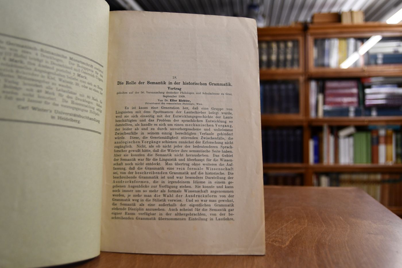 Die Rolle der Semantik in der historischen Grammatik, Vortrag gehalten auf der 50. Versammlung deutscher Philologen und Schulmänner zu Graz, September 1909.