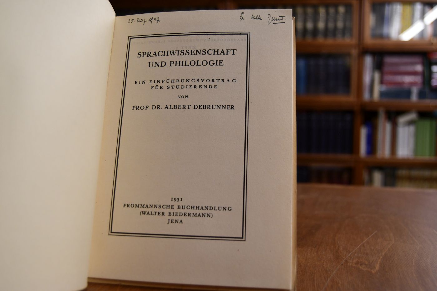 Sprachwissenschaft und Philologie. Ein Einführungsvortrag für Studierende.