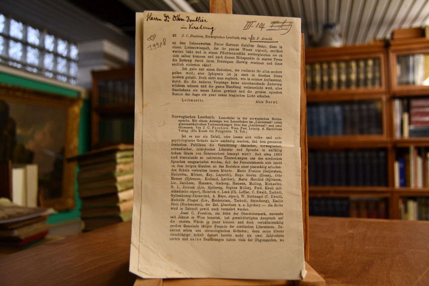 Buchbesprechung Norwegisches Lesebuch. Lesestücke in der norergischen Reichssprache von J.C. Poestion.
