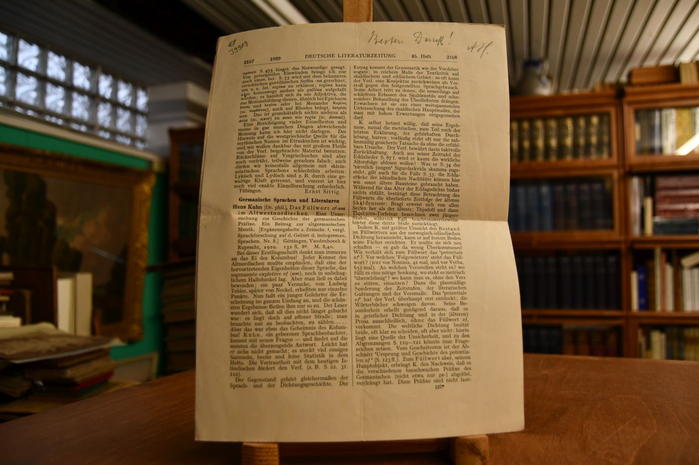 Buchbesprechung Hans Kuhn, Das Füllwort of-um im Altnorwegischen.