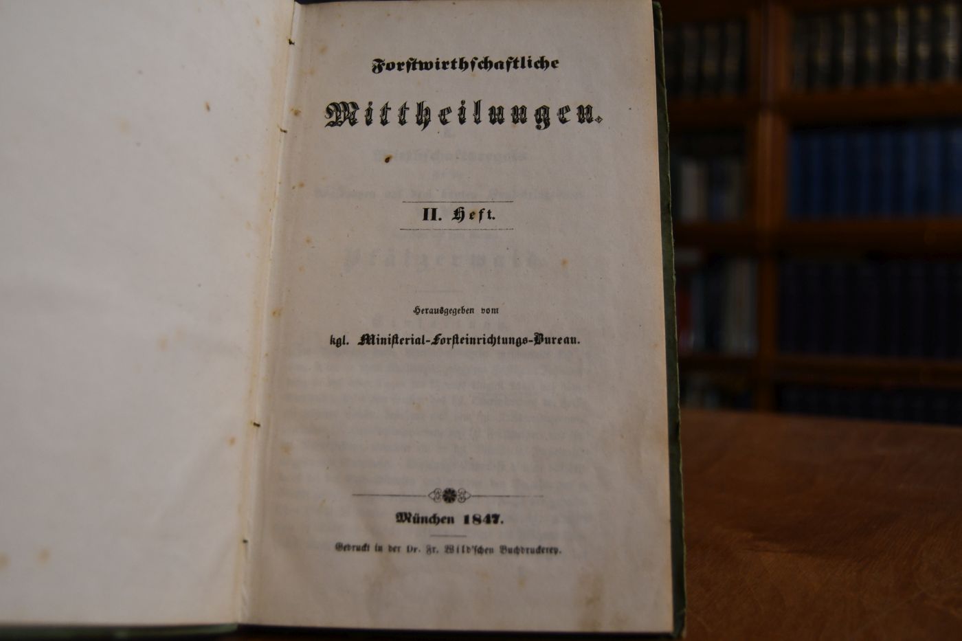 Forstwirthschaftliche Mittheilungen II. Heft.