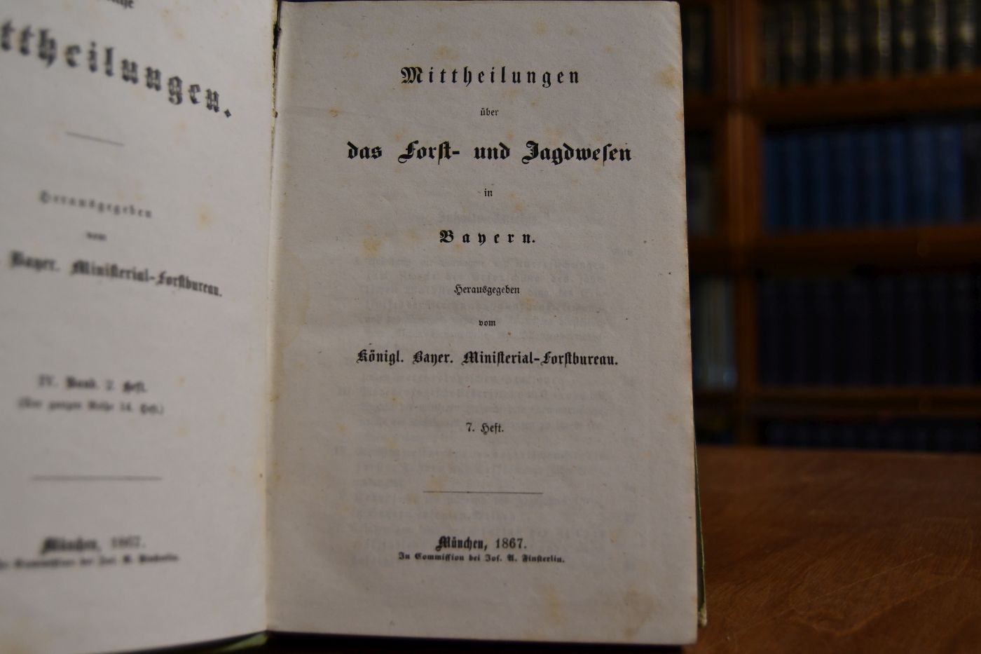 Mittheilungen über das Forst- und Jagdwesen in Bayern. 7. Heft.
