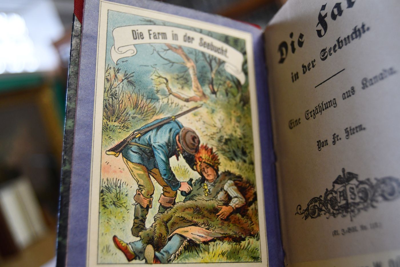 Die Farm in der Seebucht. Eine Erzählung aus Kanada. Beigebunden 1. Ludwig Foehse, In der Wildnis, Deutsch-Ostafrikanische Erzählung, o.J., 32 S. 2. Werner Holm, Im Dorfe der Bubis. Eine Erzählung aus Kamerun, o.J., 32 S.