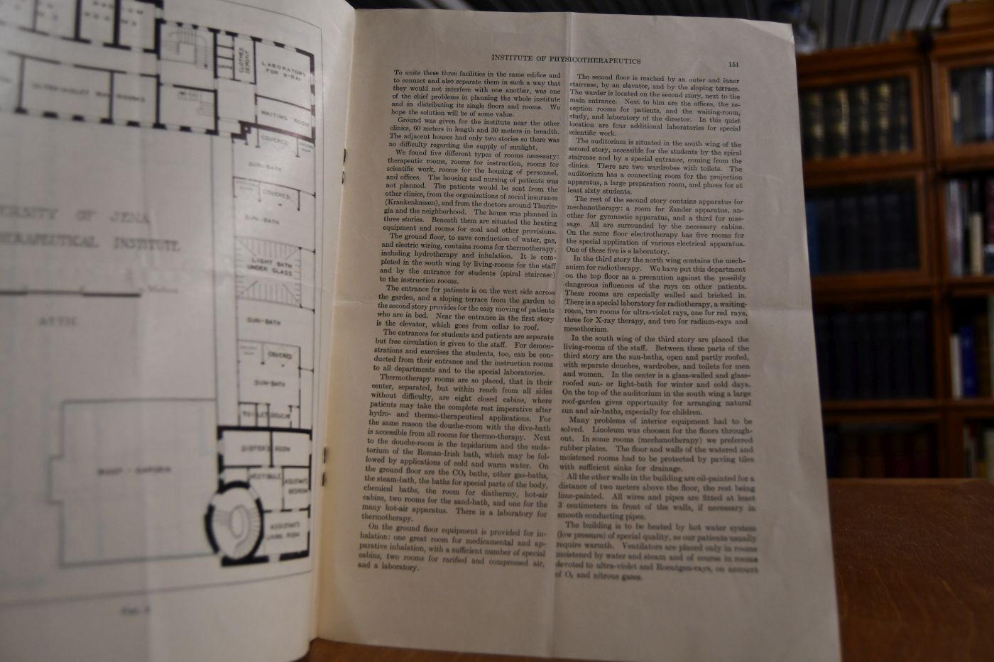University of Jena. Plans for the Institute of Physiotherapeutics.