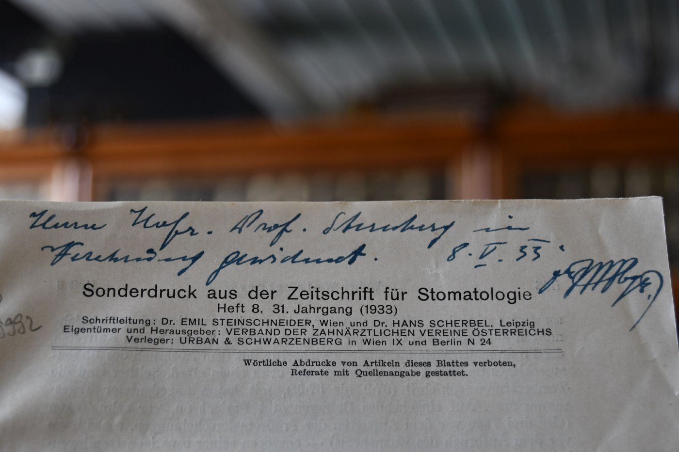 Über einen Fall von Stomatitis vesiculosa infectiosa (Aphten- oder Maul- und Klauenseuche).