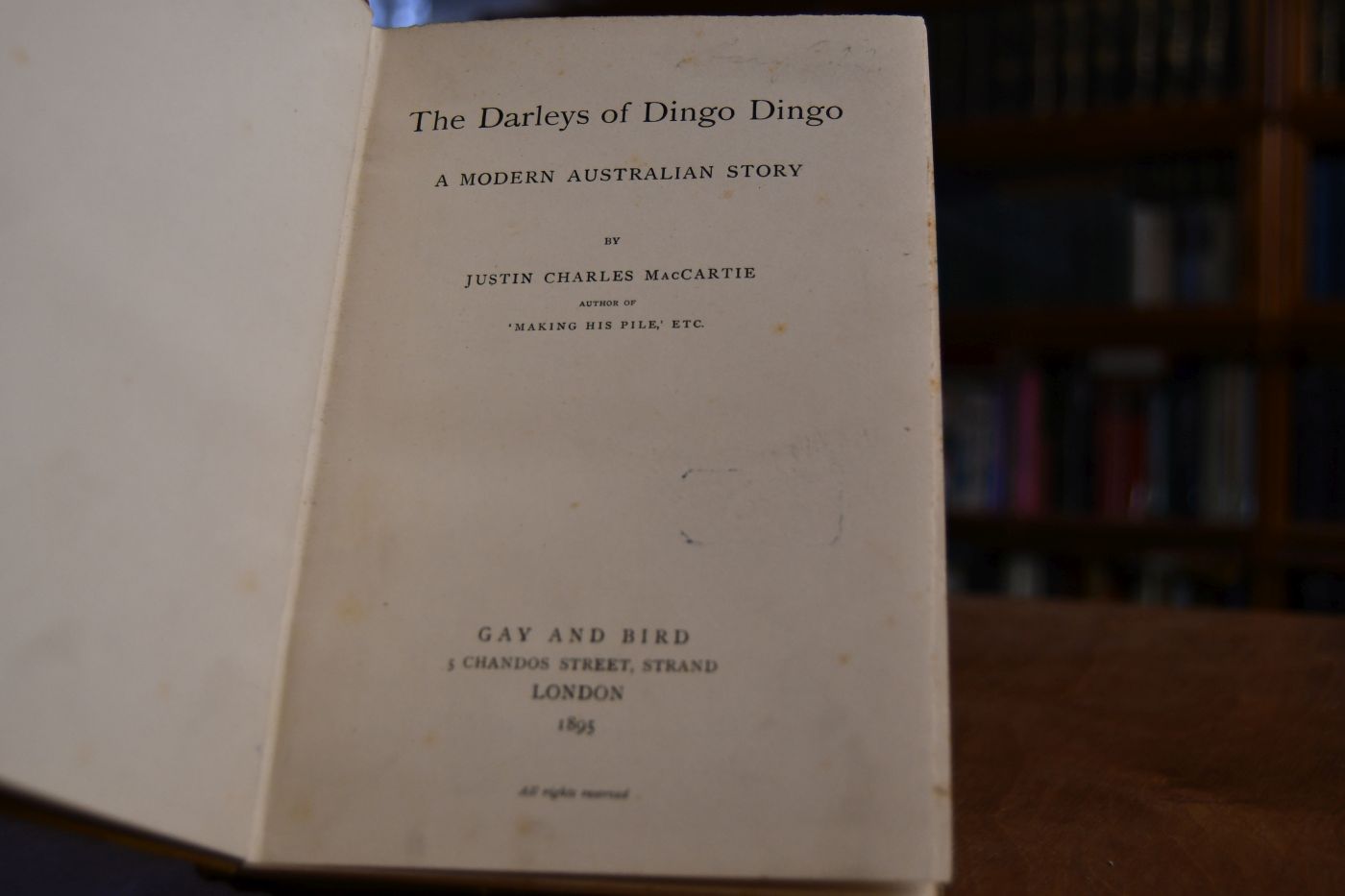 The Darleys of Dingo Dingo. A modern australian story.