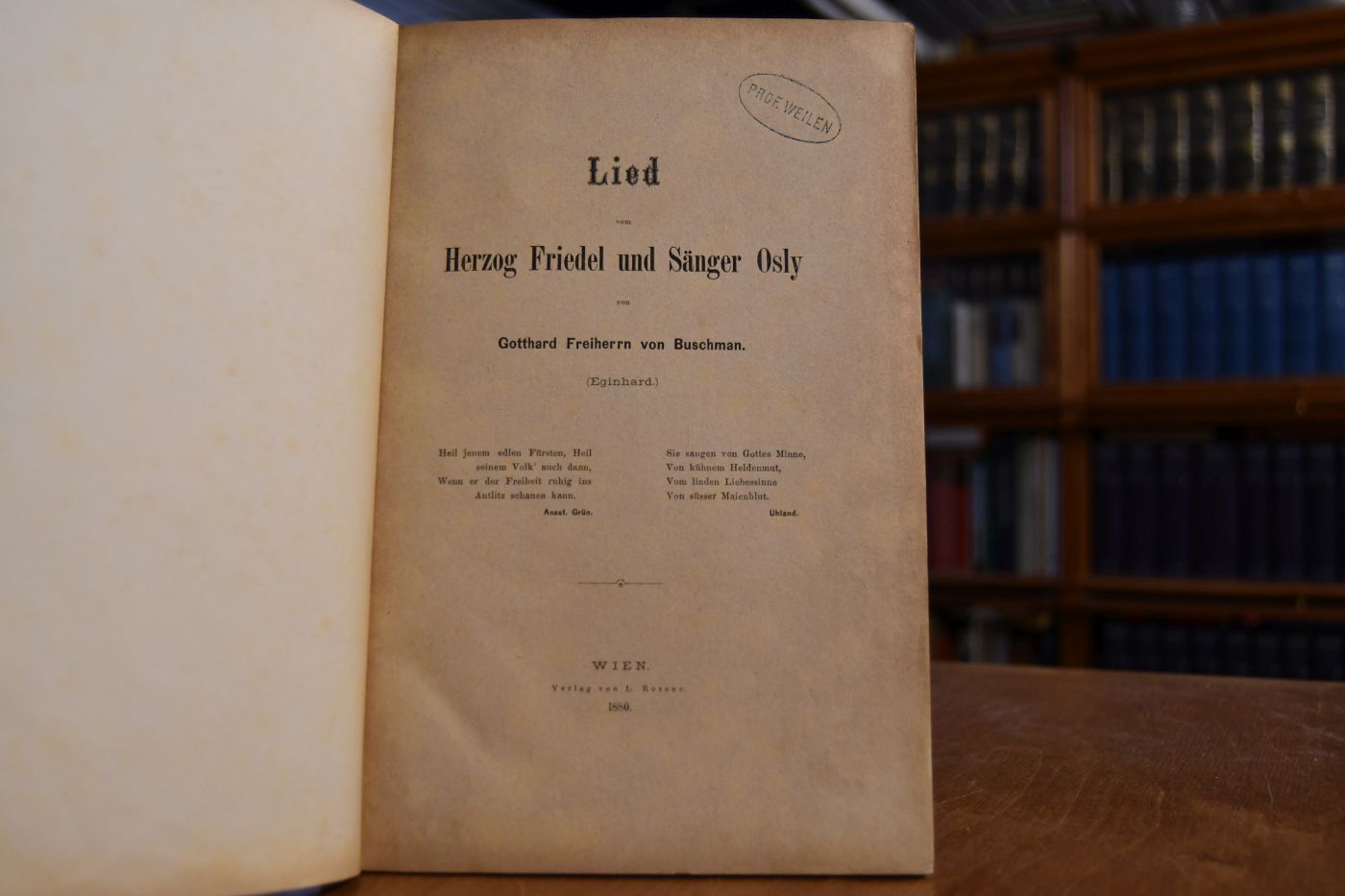 Lied von Herzog Friedel und Sänger Osly.
