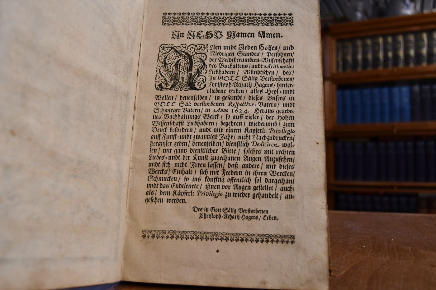 Buchhalten über Proper Commission und Compagnia Handlungen. Anitzo Auff vielfaltiges Anhalten von des Autoris Erben Anderweit heraußgegeben.