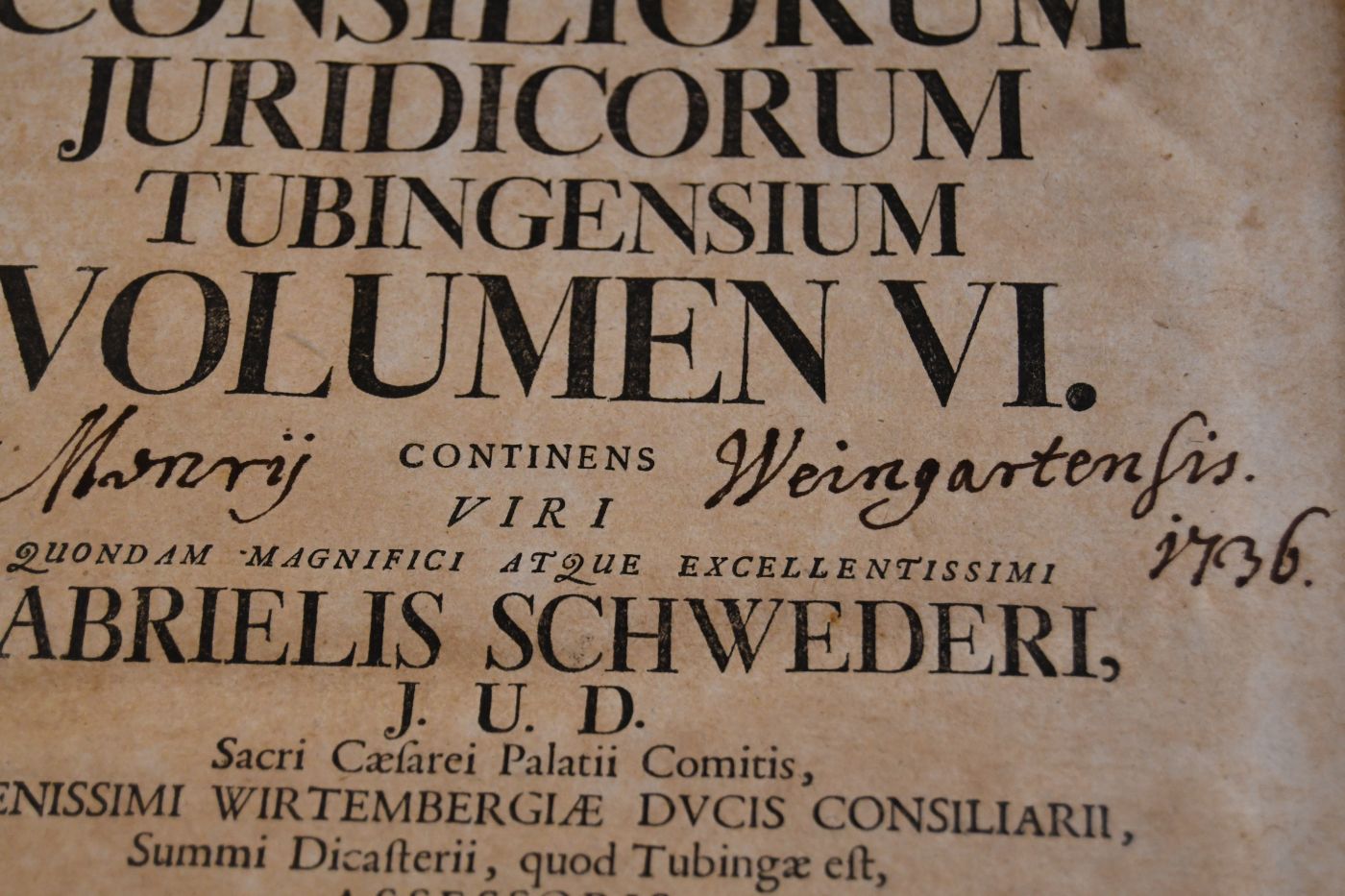Collectiones novae Consiliorum Juridicorum Tubingensium Volumen VI (apart).
