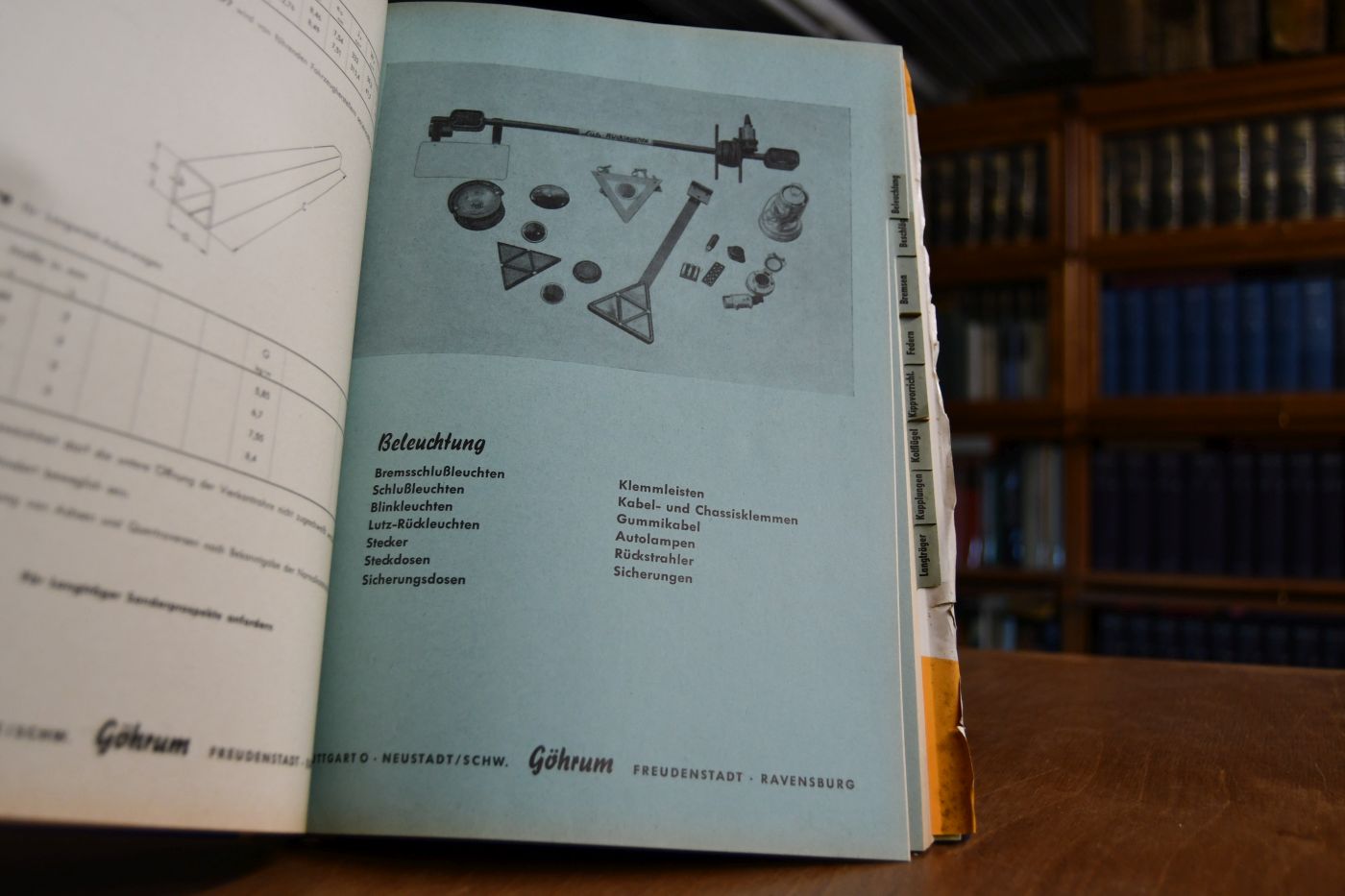 Der Göhrum-Katalog 1959. Bringt eine Zusammenstellung sämtlicher für den Fahrzeugbau notwendigen Teile, Spezialteile für das Kraftfahrzeug.