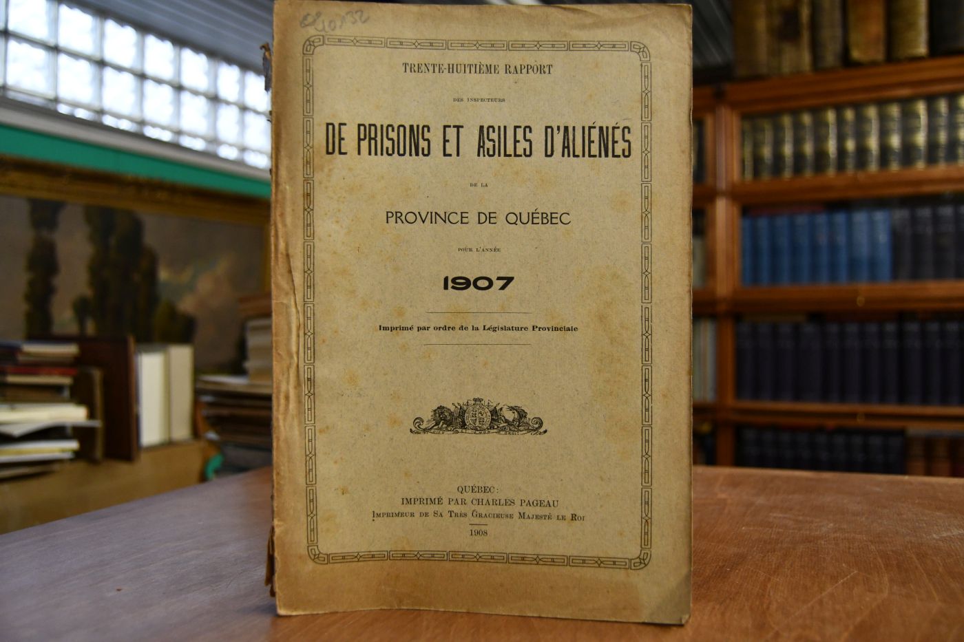 Trente-huitieme Rapport des Inspecteurs de Prisons et Asiles d`Aliens de la Province de Quebec pour l`annee 1901.