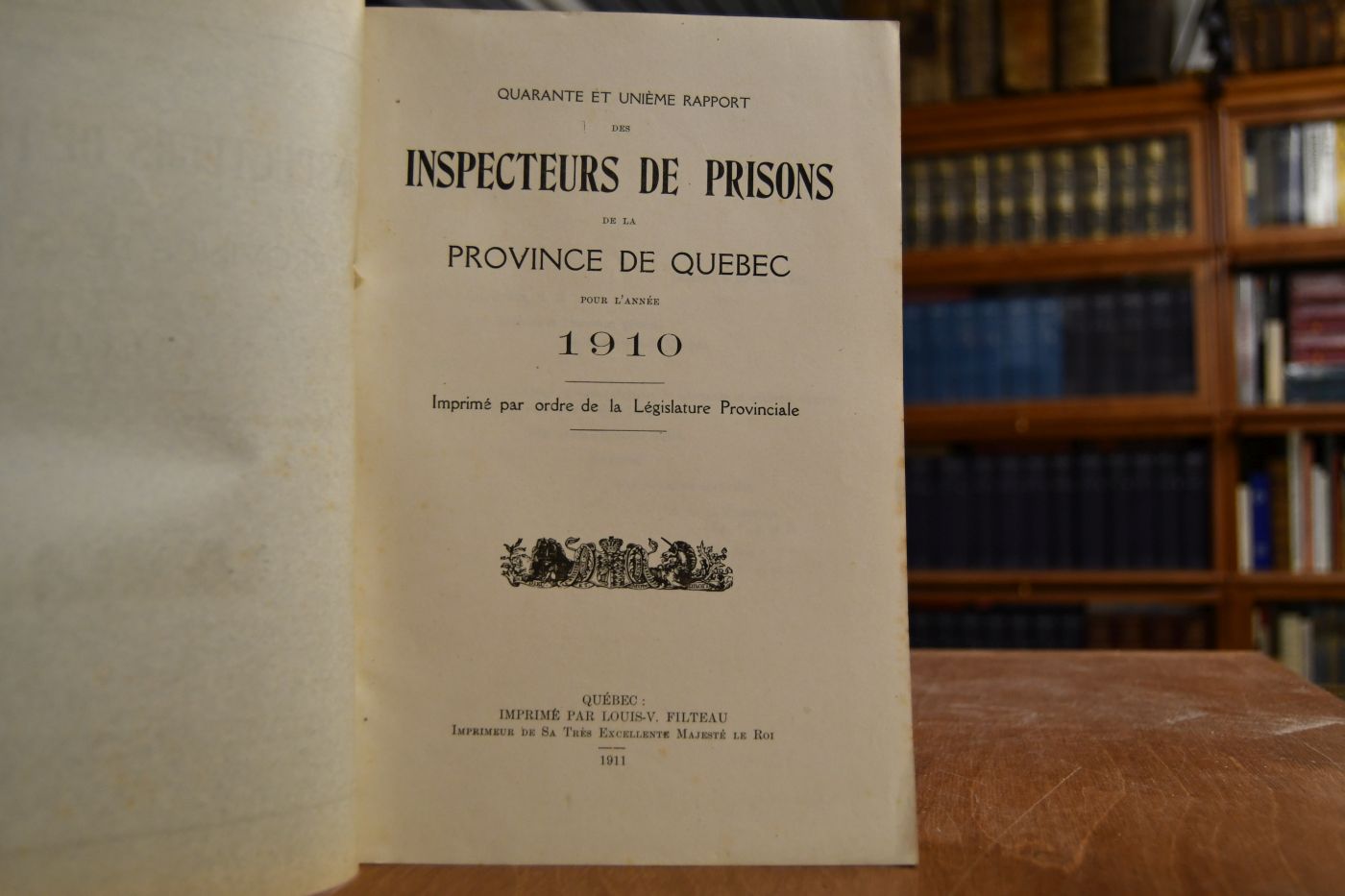 Quarantieme Rapport des Inspecteurs de Prisons de la Province de Quebec pour l`annee 1910.