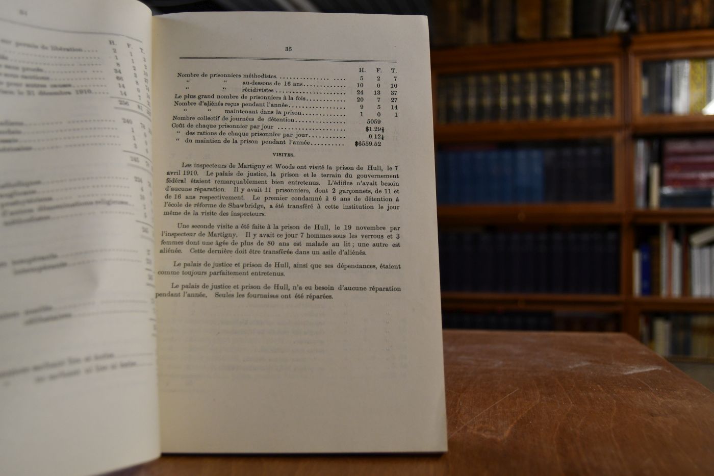Quarantieme Rapport des Inspecteurs de Prisons de la Province de Quebec pour l`annee 1910.