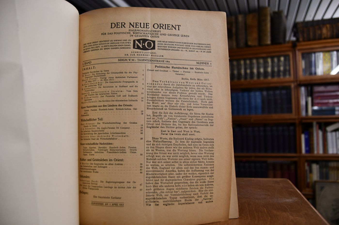 Der Neue Orient. Halbmonatsschrift für das politische, wirtschaftliche und geistige Leben im gesamten Osten. I. Band, Nummer 1-6.
