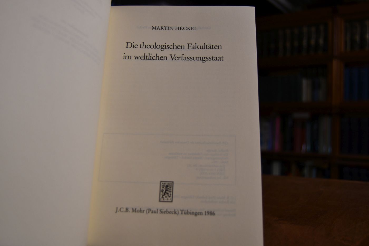 Die theologischen Fakultäten im weltlichen Verfassungsstaat.