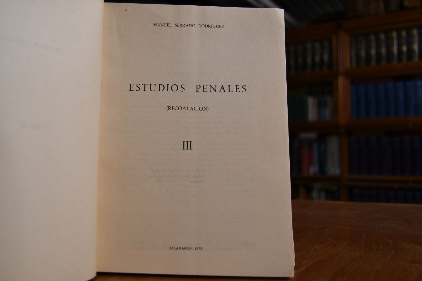 Estudios Penales (Recopilacion). Vol. III (apart).