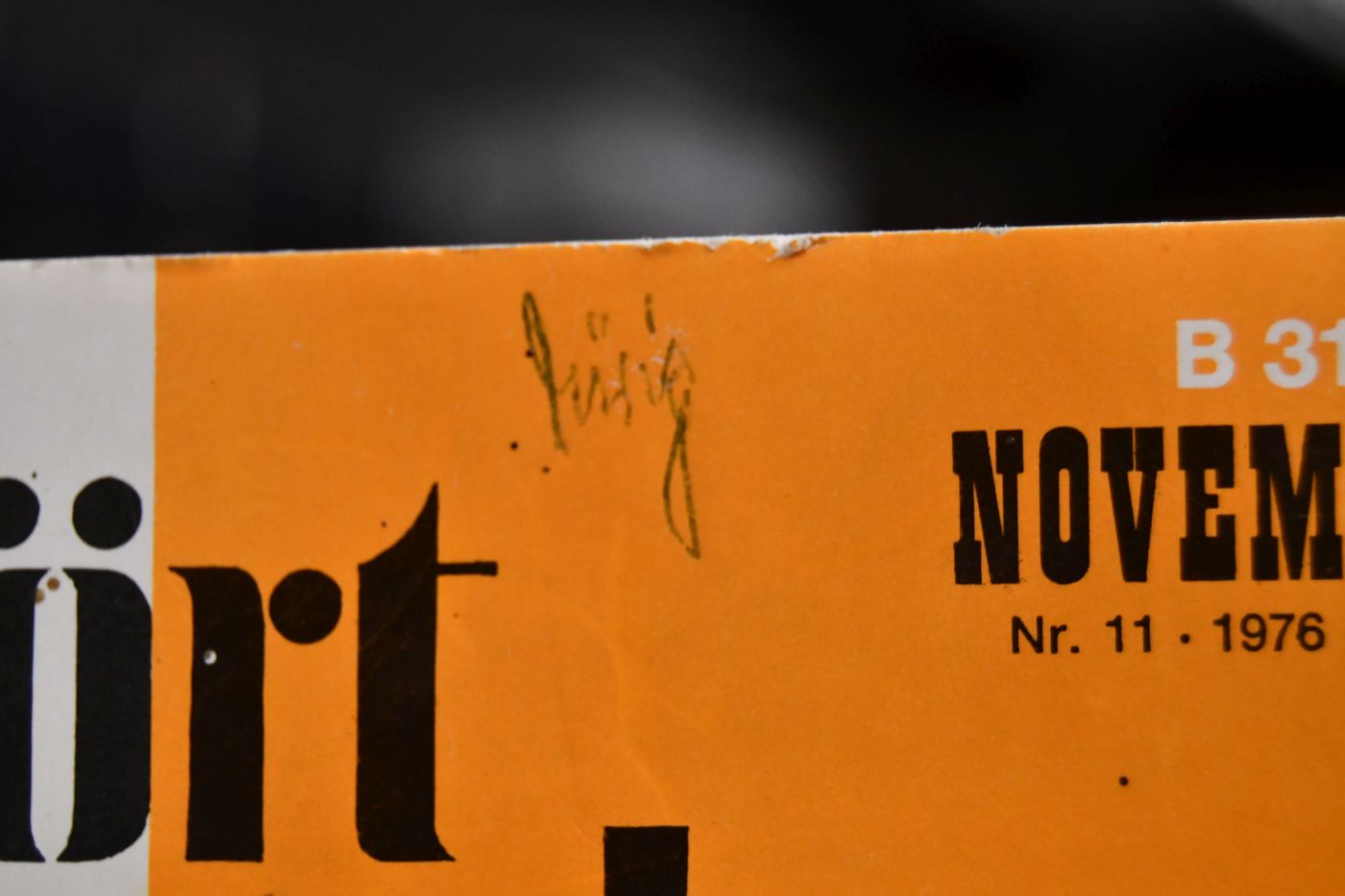 gehört gelesen. Manuskripte, Informationen, Programmhinweise. November 1976.