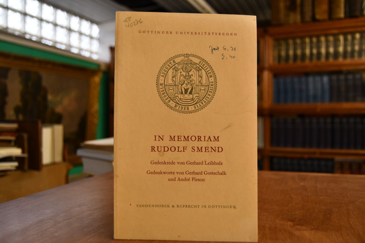 In memoriam Rudolf Smend. Gedenkfeier am 17. Januar 1976 in der Aula der Universität Göttingen.