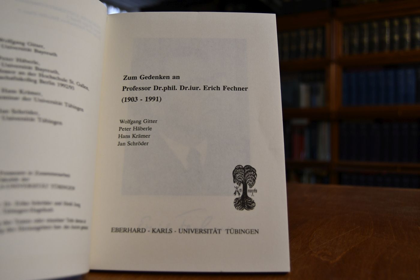 Zum Gedenken an Professor Dr.phil. Dr.iur. Erich Fechner (1903-1991).