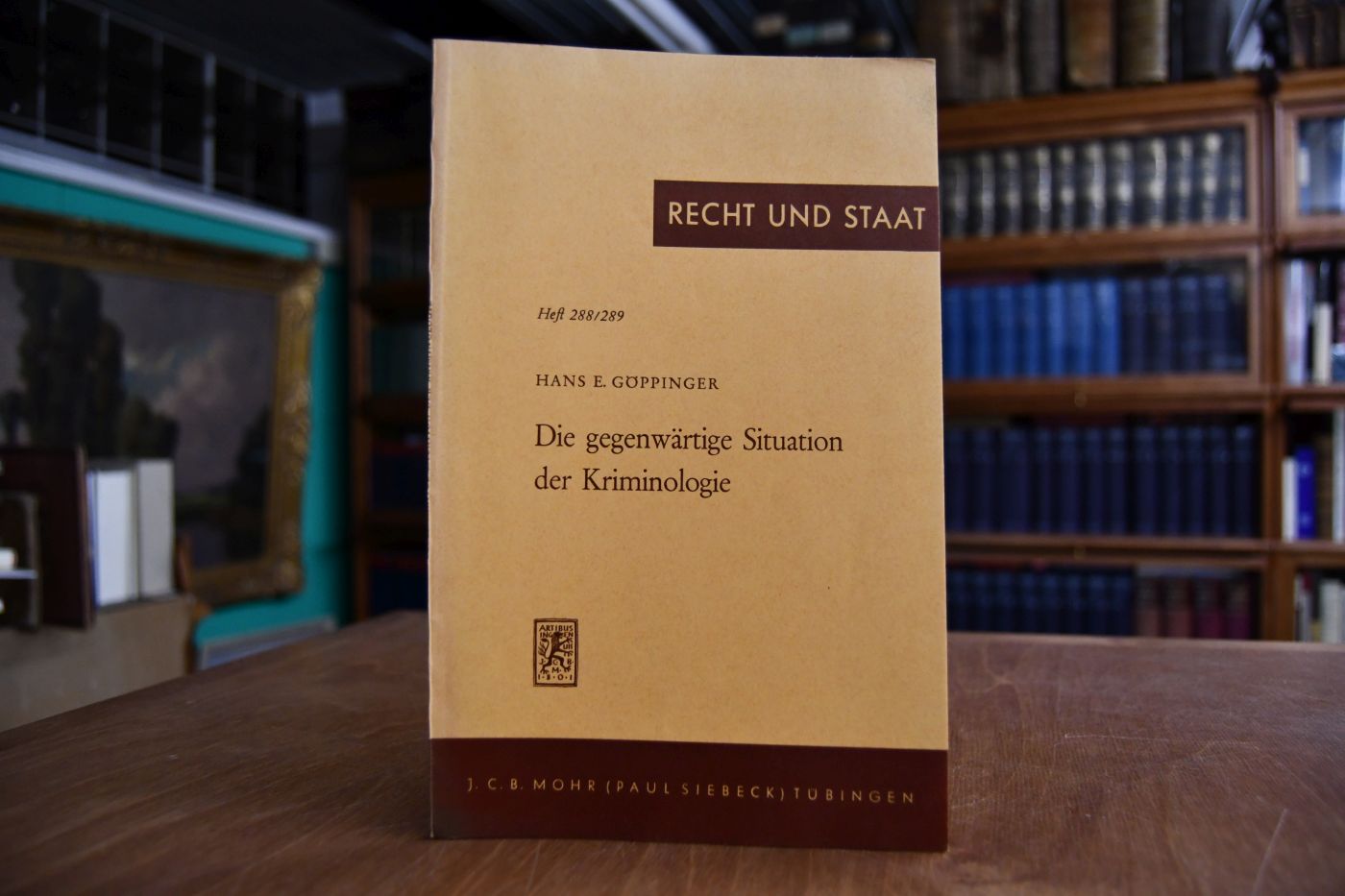 Die gegenwärtige Situation der Kriminologie. Antrittsvorlesung an der Universität Tübingen gehalten am 3. Dezember 1963.