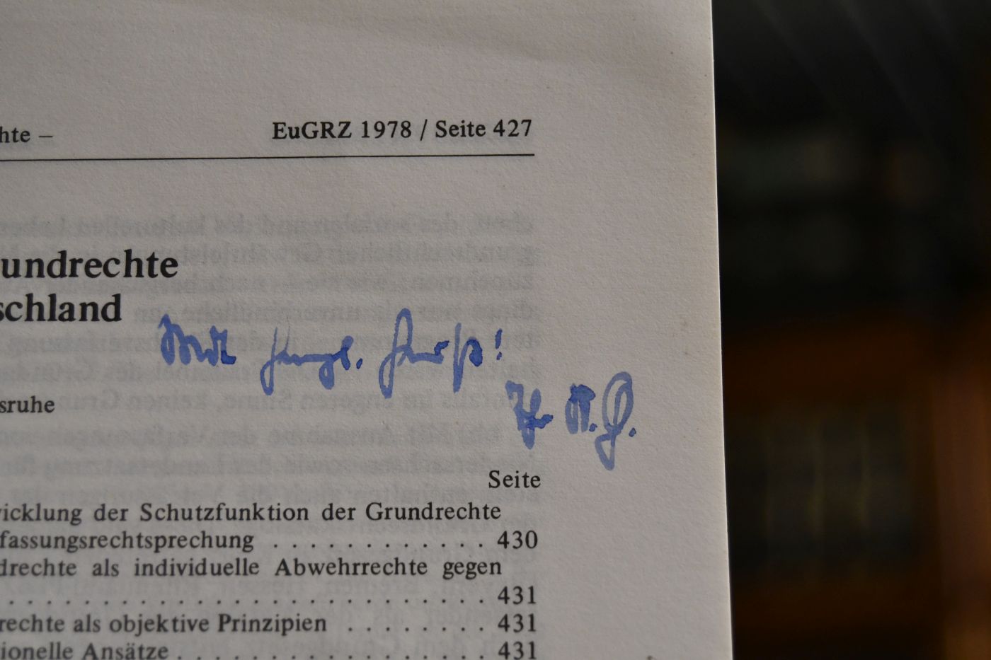 Bestand und Bedeutung der Grundrechte in der Bundesrepublik Deutschland.