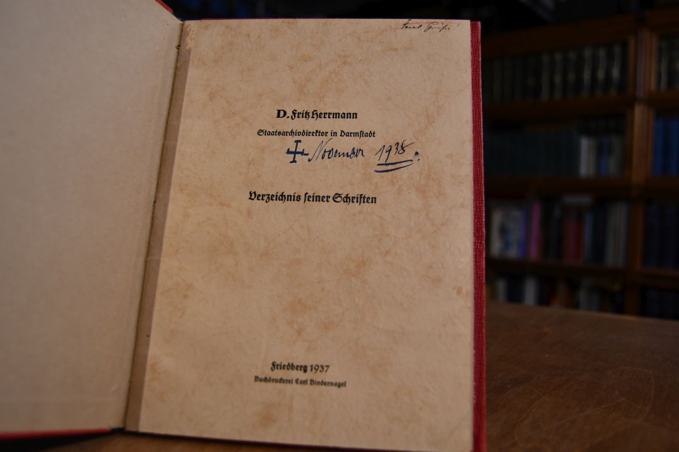 Verzeichnis seiner Schriften.