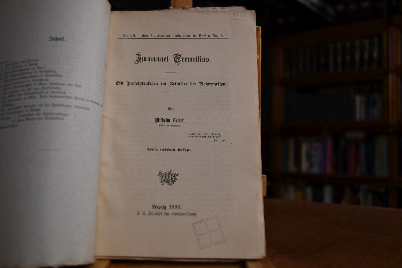 Immanuel Tremellius. Ein Proselytenleben im Zeitalter der Reformation.