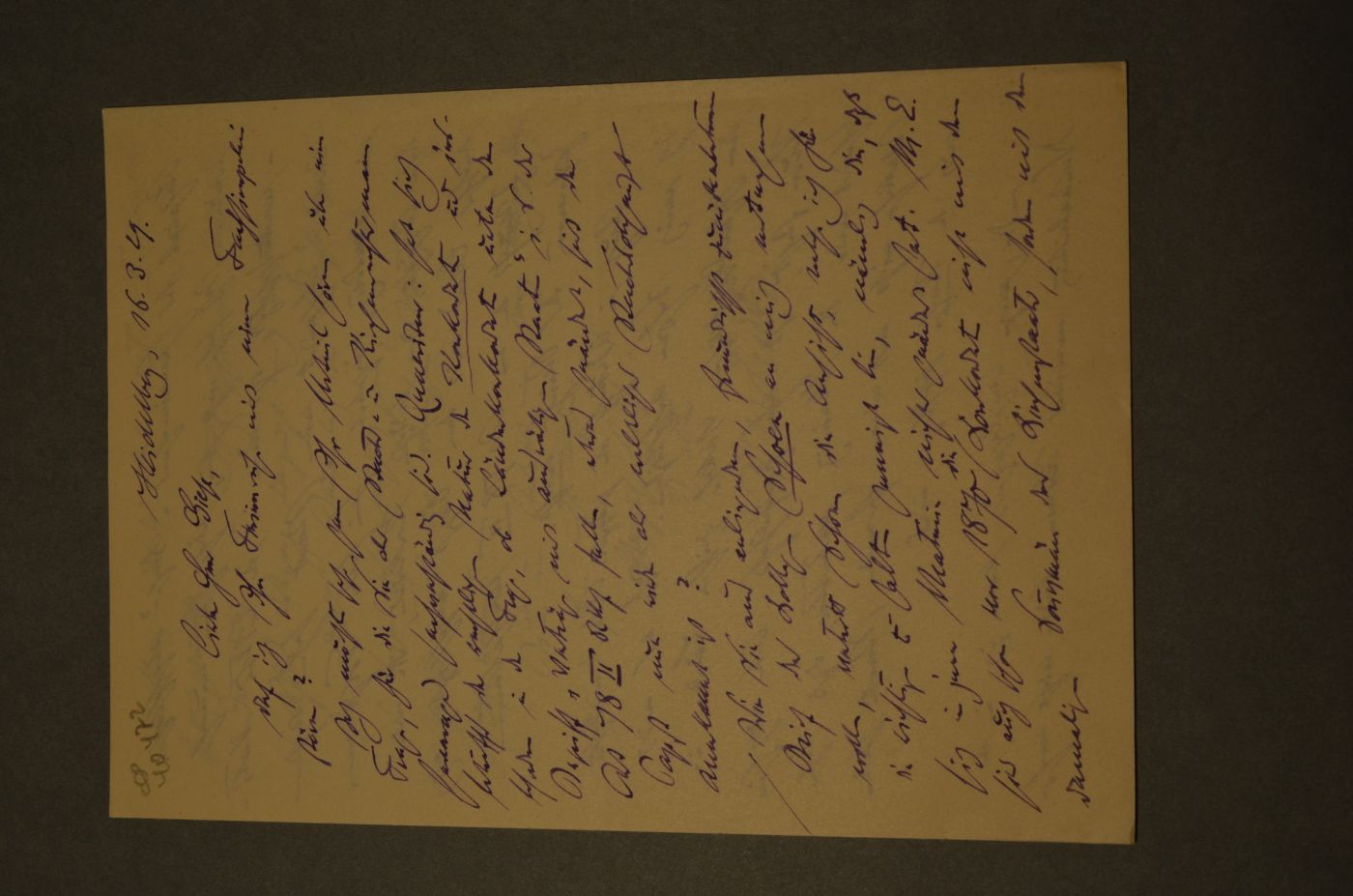 Handschriftlicher Brief an Friedrich Giese vom 16. März 1929.