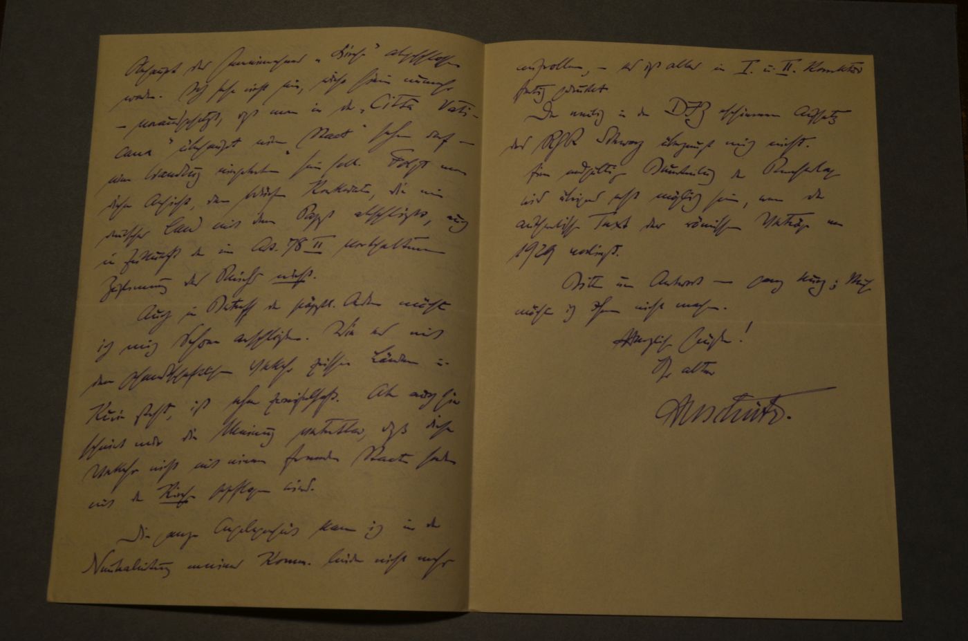 Handschriftlicher Brief an Friedrich Giese vom 16. März 1929.
