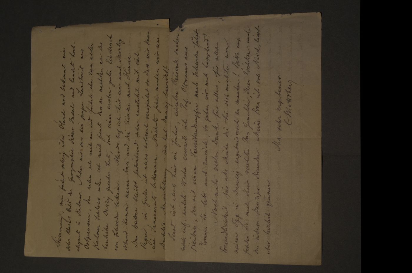 Brief des schwedischen Botanikers, ersten Direktors des 1923 angelegten Göteborgschen Botanischen Gartens und Arktisforschers Carl Skottsberg an den Danziger Lehrer und Botaniker Konrad Lakowitz vom 25. August 1928.