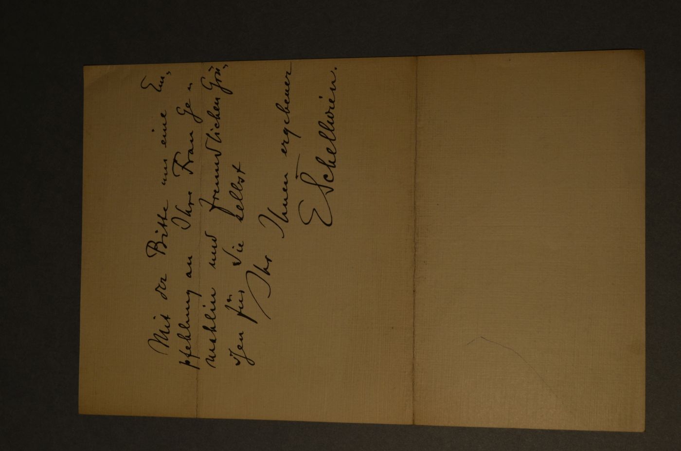Brief von Professor Dr. Ernst Schellwien, Königsberg an den Danziger Lehrer und Botaniker Konrad Lakowitz (1859-1945) vom 4. Dezember 1905.