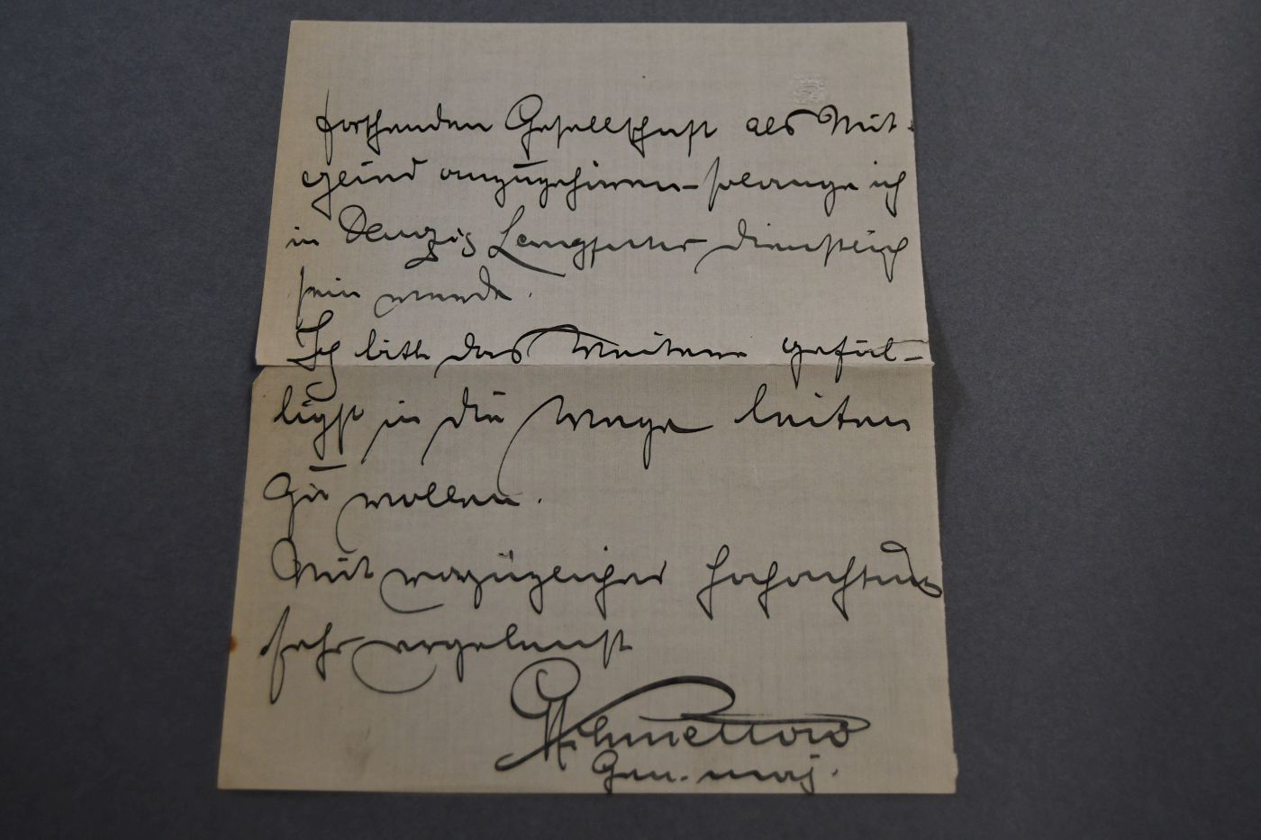 Handgeschriebener Brief des preußischen Generalleutnants und Generaladjudanten von Kaiser Wilhelm II. Eberhard Graf von Schmettow (1861-1935) an den Danziger Lehrer und Botaniker Konrad Lakowitz(1859-1945) vom 25. Februar 1913.