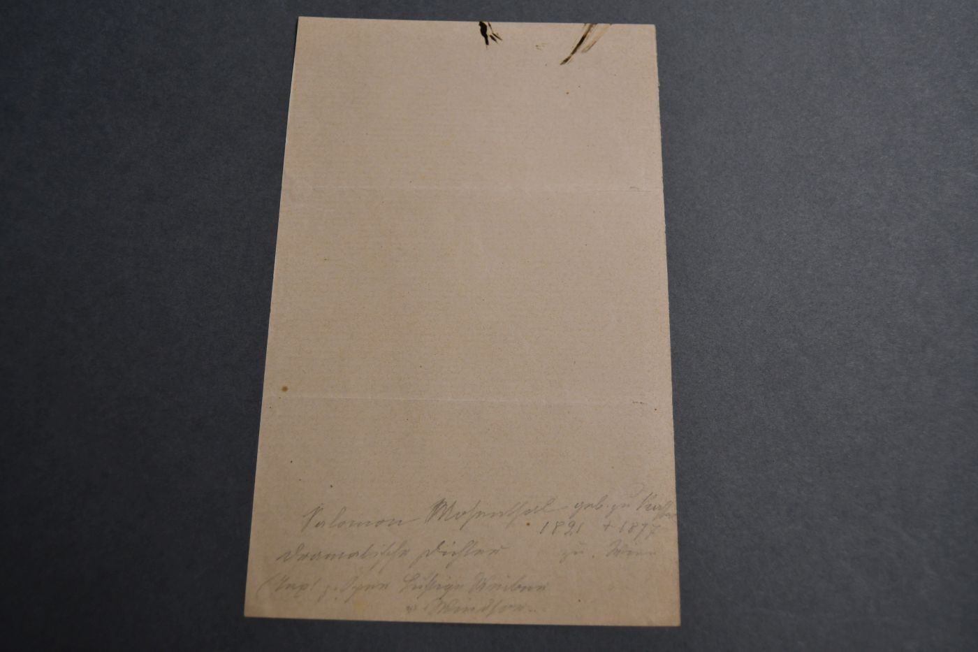 Brief von des Dramatikers und Librettisten Salomon Mosenthal (1821-1877) an einen unbekannten Empfänger vom 3. Dezember 1872.