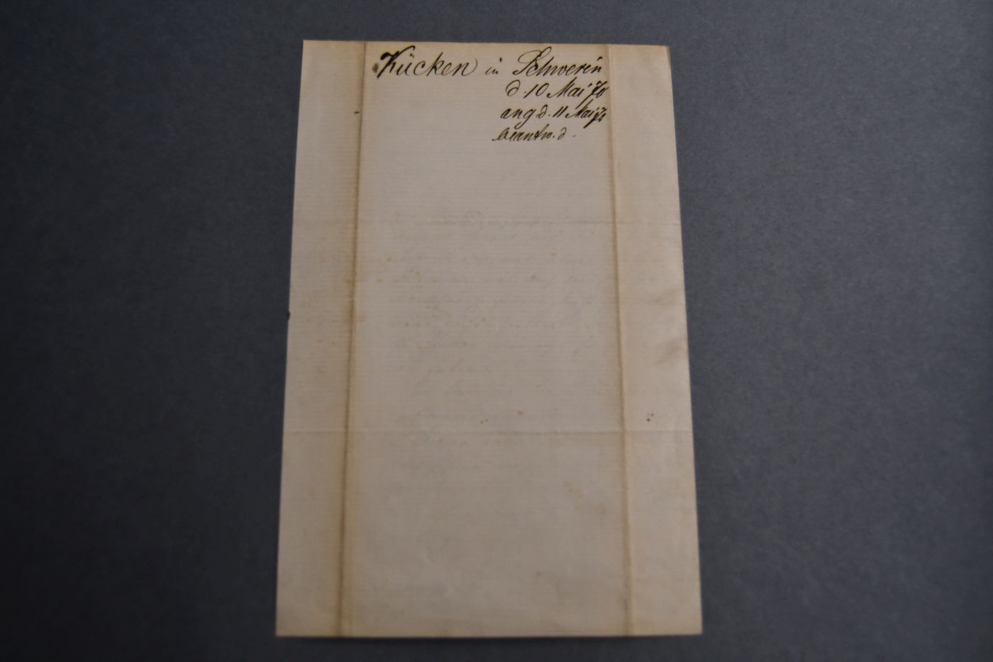 Zweiseitiger handschriftlicher Brief des Komponisten und Musikers Friedrich Wilhelm Kücken (1810-1882) an einen unbekannten Freund vom 10. Mai 1870.