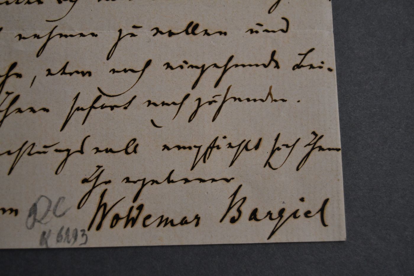 Einseitiger Brief des Komponisten, Sängers und Halbbruders von Clara Schumann, Woldemar Bargiel (1828-1897) an ein unbekanntes Fräulein vom 17. Juni 1871.