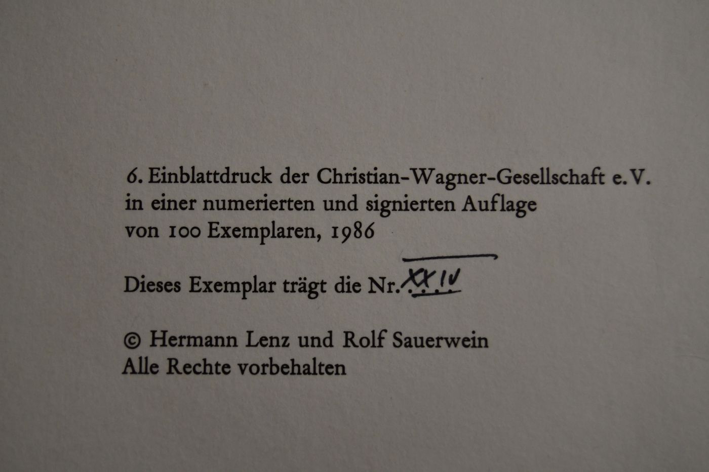 Den Lehrlingen. Mit einer Grafik von Rolf Sauerwein.