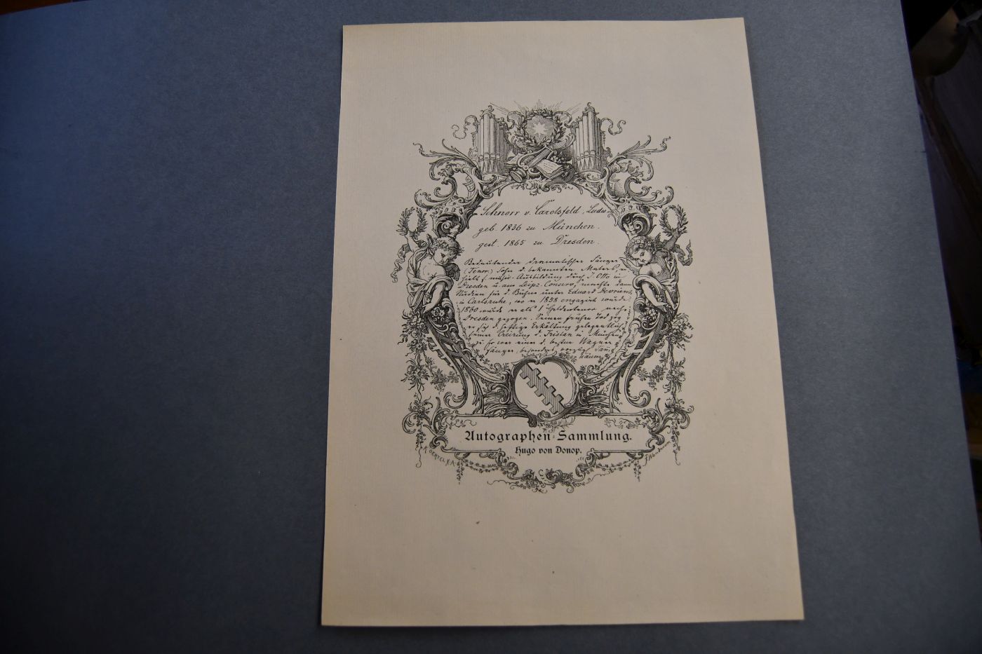 1 1/2seitiger Brief des Tenors, Sohn des Malers Julius Schnorr, früh verstorbener Wagner-Sänger, des ersten "Tristan" Ludwig Schnorr von Carolsfeld (1836-1865) an einen unbenannten Herrn vom 24. Januar 1864.