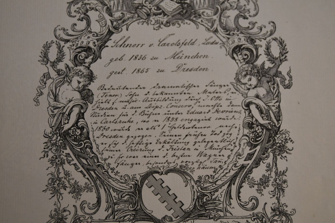 1 1/2seitiger Brief des Tenors, Sohn des Malers Julius Schnorr, früh verstorbener Wagner-Sänger, des ersten "Tristan" Ludwig Schnorr von Carolsfeld (1836-1865) an einen unbenannten Herrn vom 24. Januar 1864.