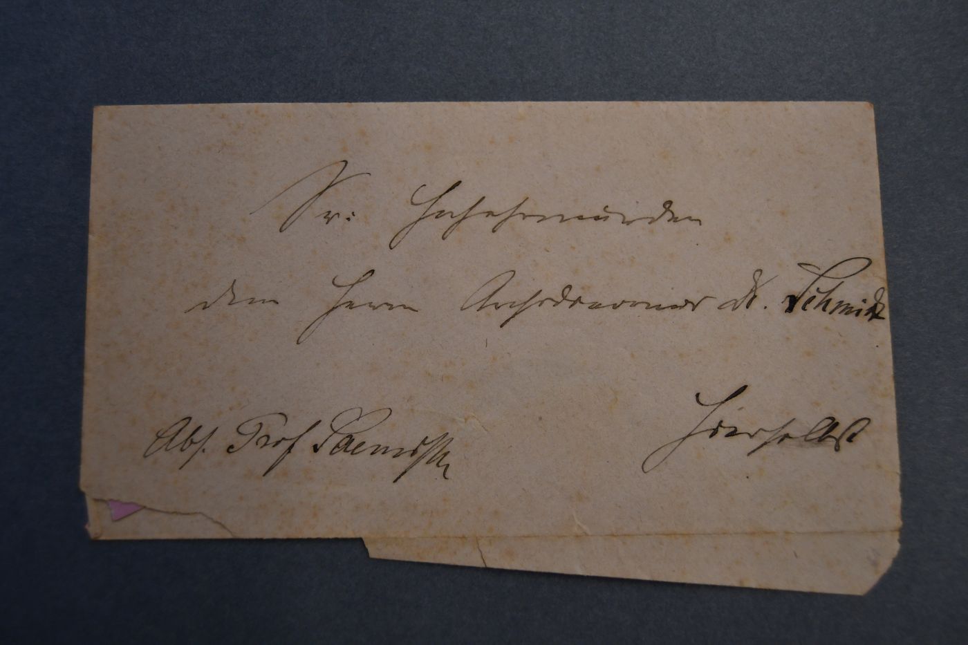 Einseitiger handschriftlicher Brief des Bonner Augenheilkudler Edwin Theodor Saemisch (1833 - 1909) an den Pfarrer und Genealogen Georg Schmidt (1838 - 1920) vom 8. Mai 1875.
