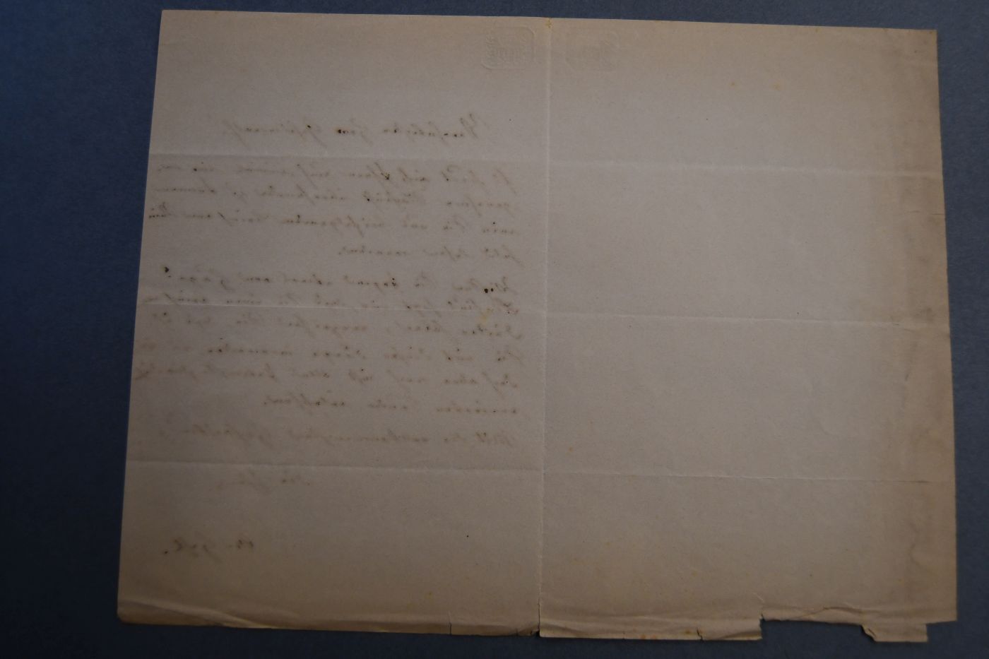 Einseitiger, handschriftlicher Brief des Professors für Geburtshilfe Anton Friedrich Hohl (1789 - 1862) wohl an den deutschen Juristen Ludwig Wilhelm Anton Pernice (1799-1861).