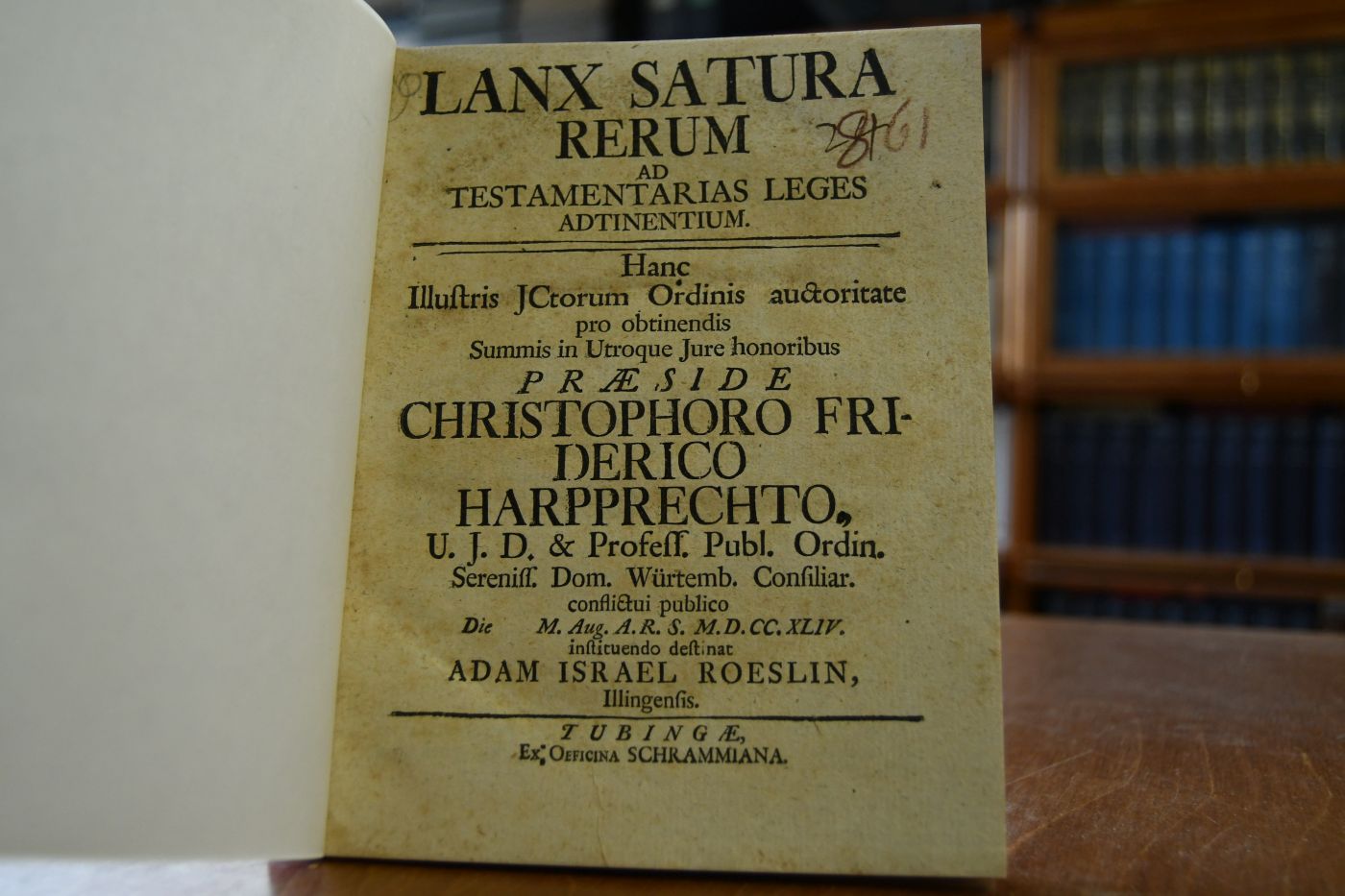 Lanx Satura Rerum ad Testamentarias Leges adtinentium.
