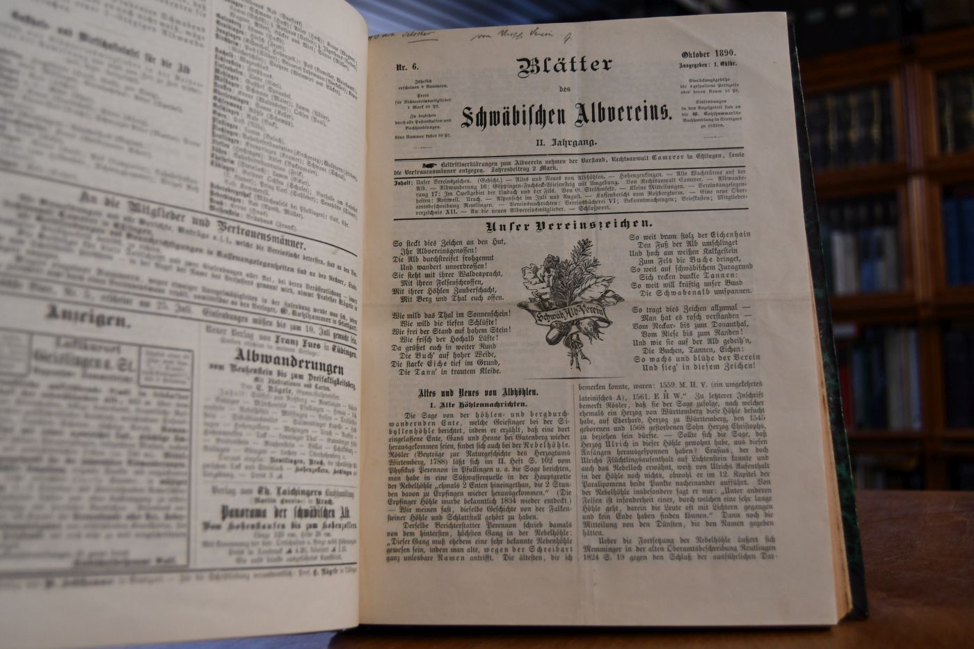 Blätter des Schwäbischen Albvereins. Jahrgang 1 - 53 (1889-1941); Jahrgang 55-75 (1949-1969).