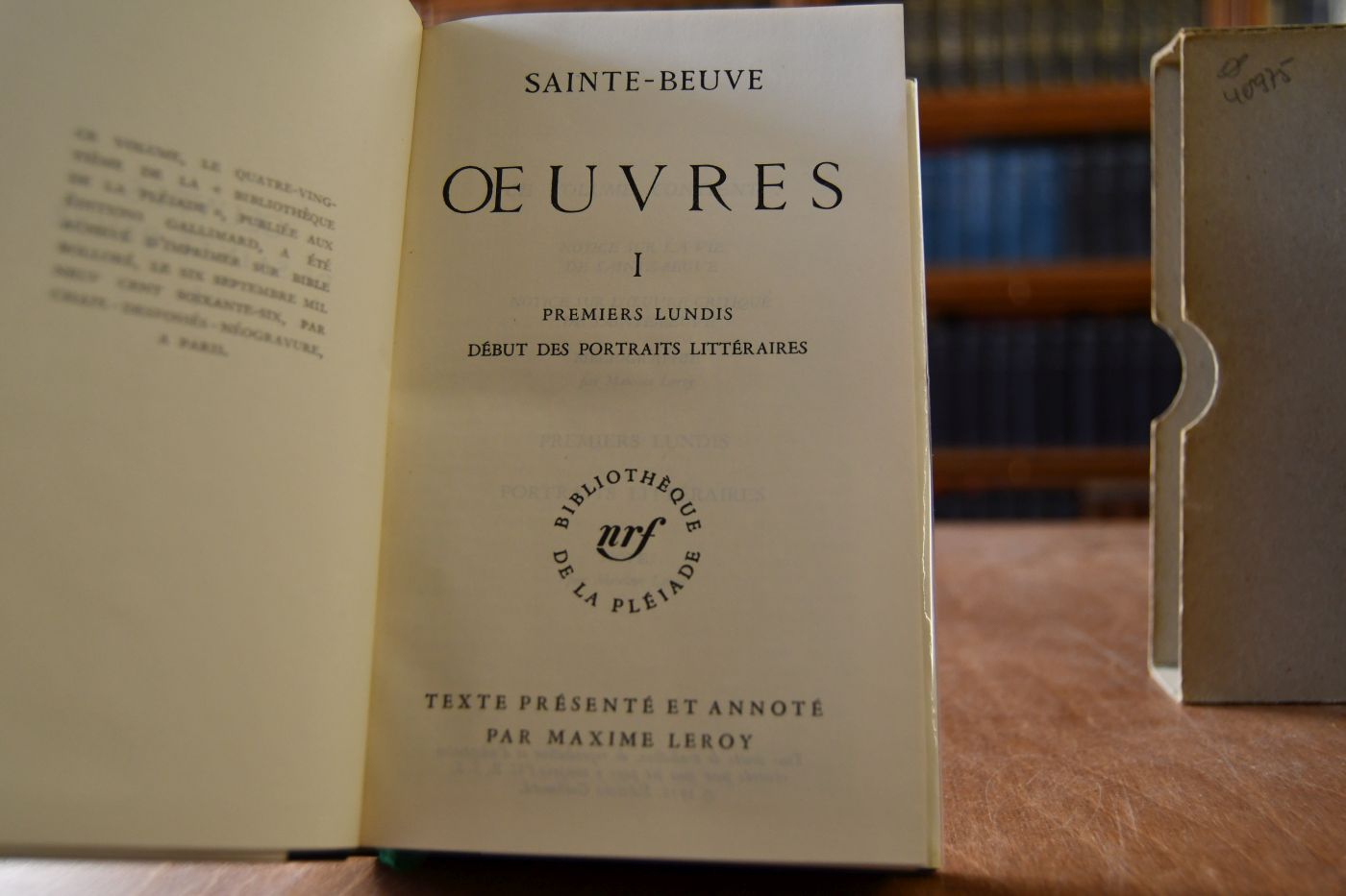 Oeuvres I. Premiers Lundis, Debut des Portraits Litteraires.