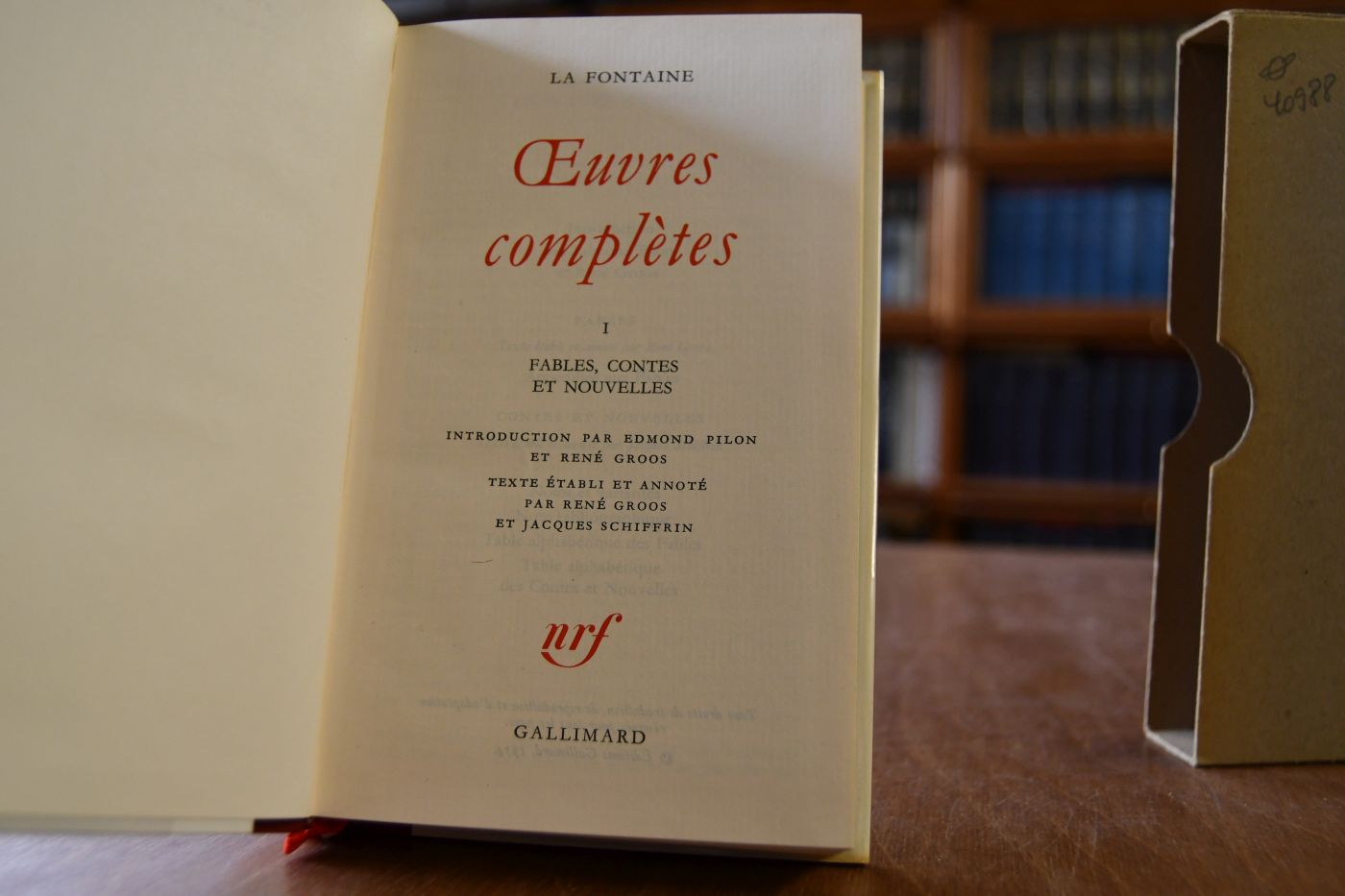 Oeuvres completes I Fables, Contes et Nouvelles.
