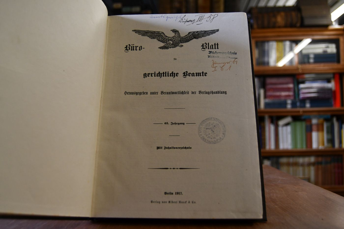 Büro-Blatt für gerichtliche Beamte. 65. Jahrgang.