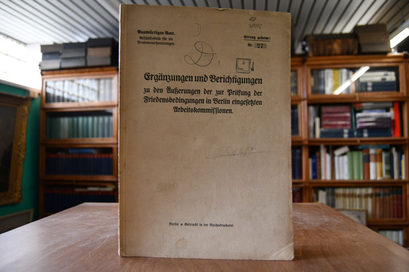 Ergänzungen und Berichtigungen zu den Äußerungen der zur Prüfung der Friedensbedingungen in Berlin eingesetzten Arbeitskommissionen.